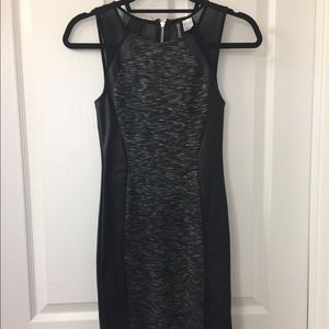 Divided Black heather/ leather Side Minidress Sz 4